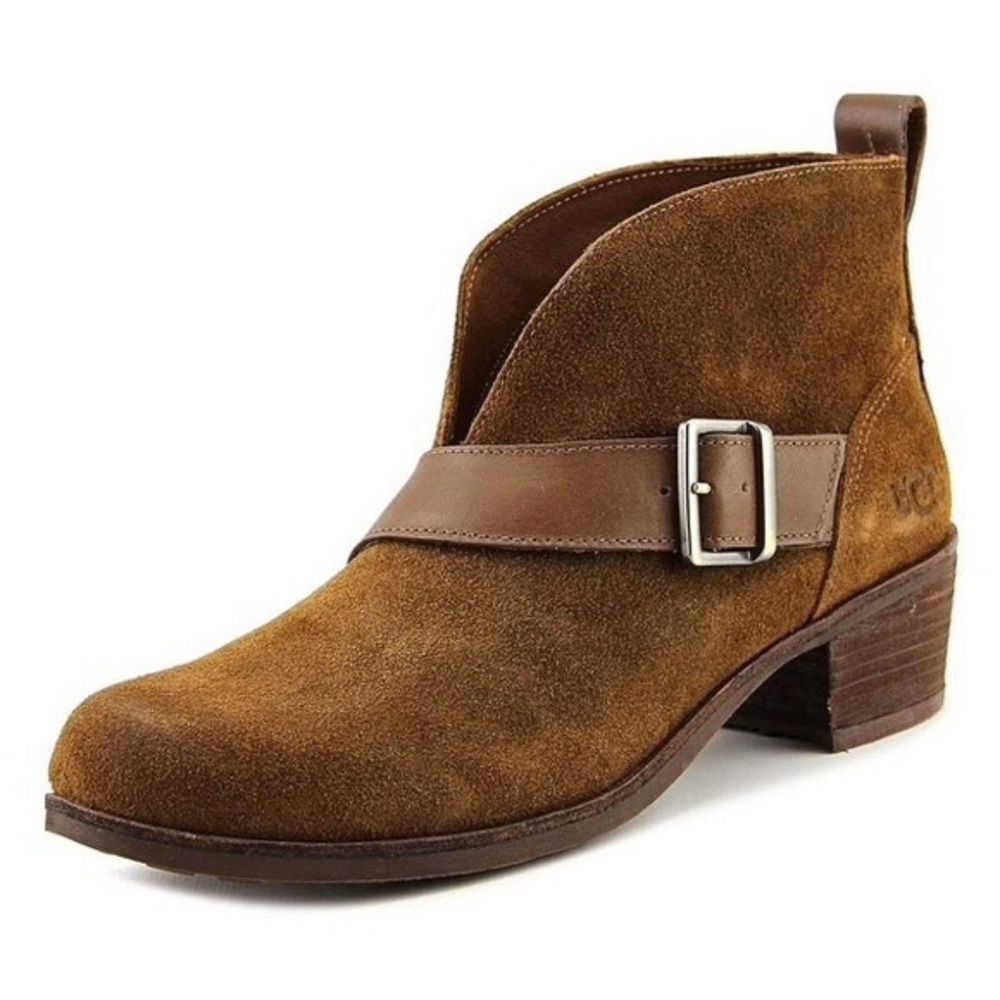 UGG Australia Wright Belted Booted Chestnut Brown Suede Leather 6